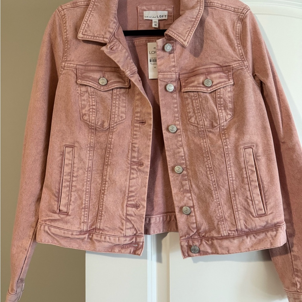 LOFT Women's Soft Pink Jean Jacket